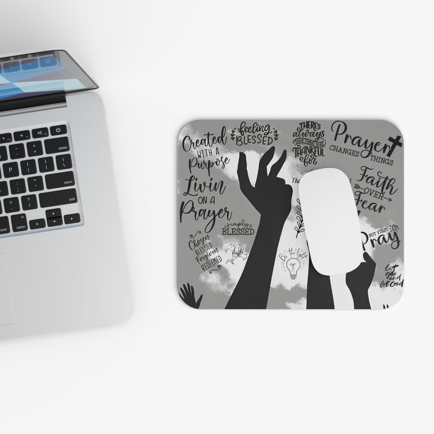 Praying Hands Mouse Pad (Rectangle)