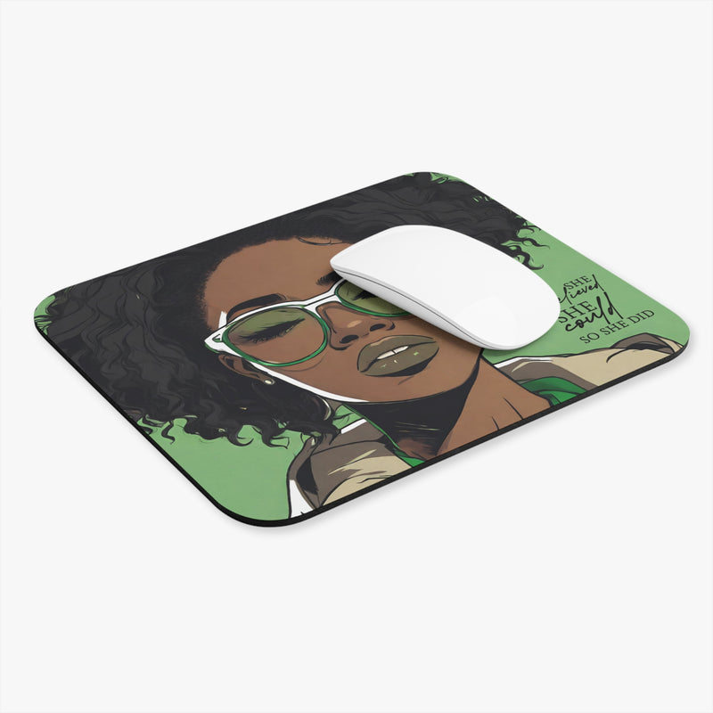 She Believed She Could "Green" Mouse Pad (Rectangle)