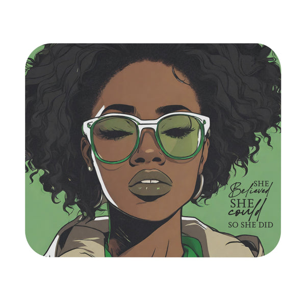 She Believed She Could "Green" Mouse Pad (Rectangle)