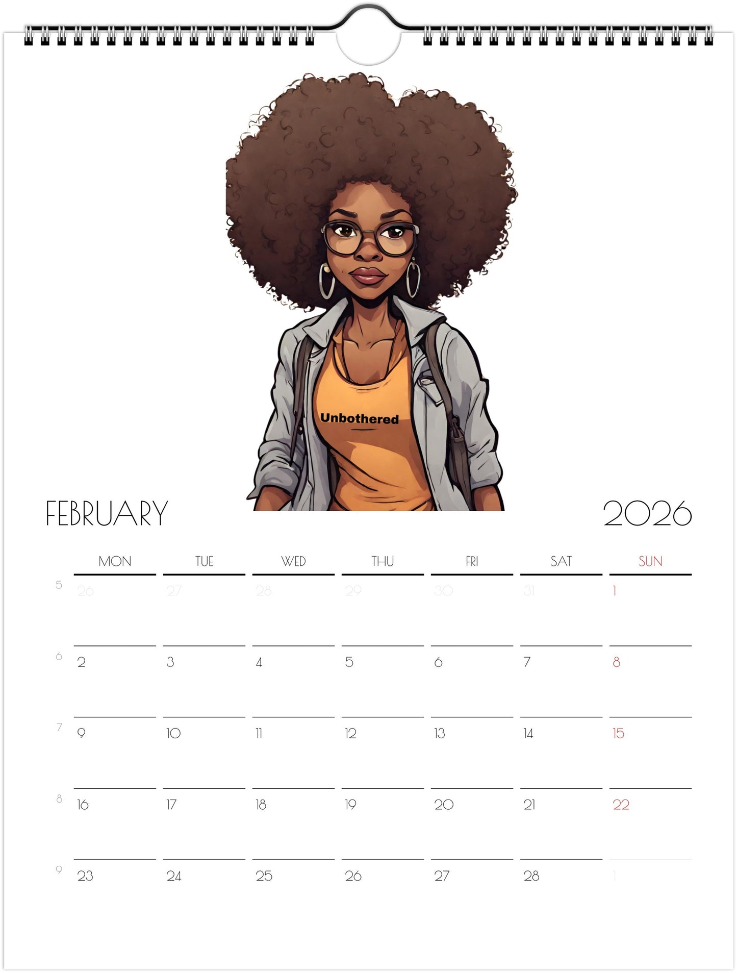 Women’s ME vs Me Wall calendars 2026 (US & CA)