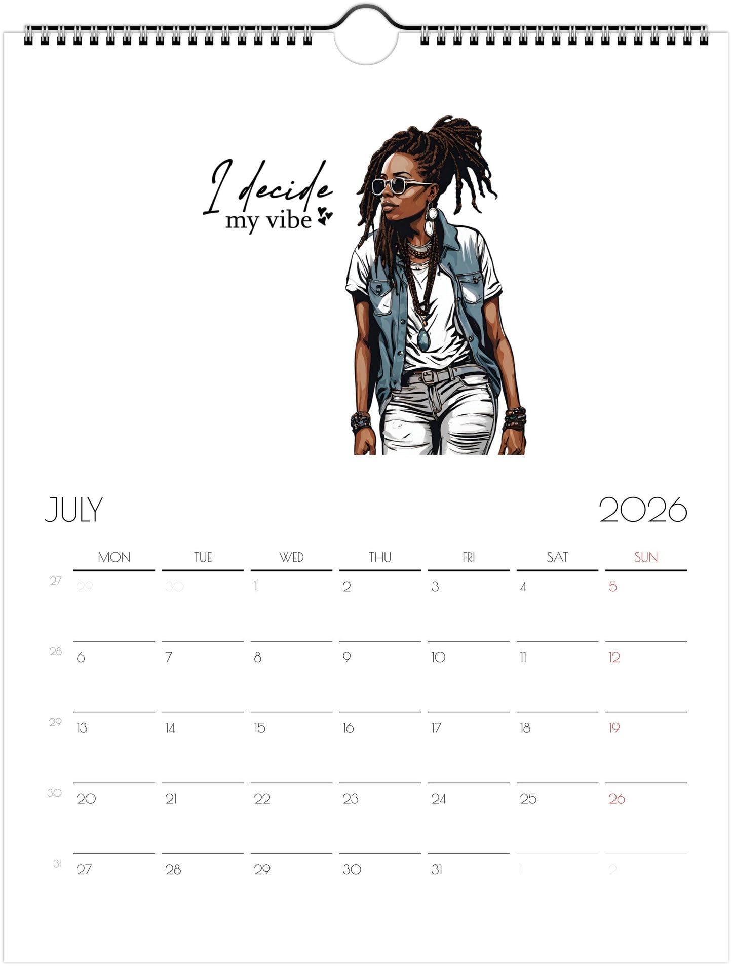 Women’s ME vs Me Wall calendars 2026 (US & CA)